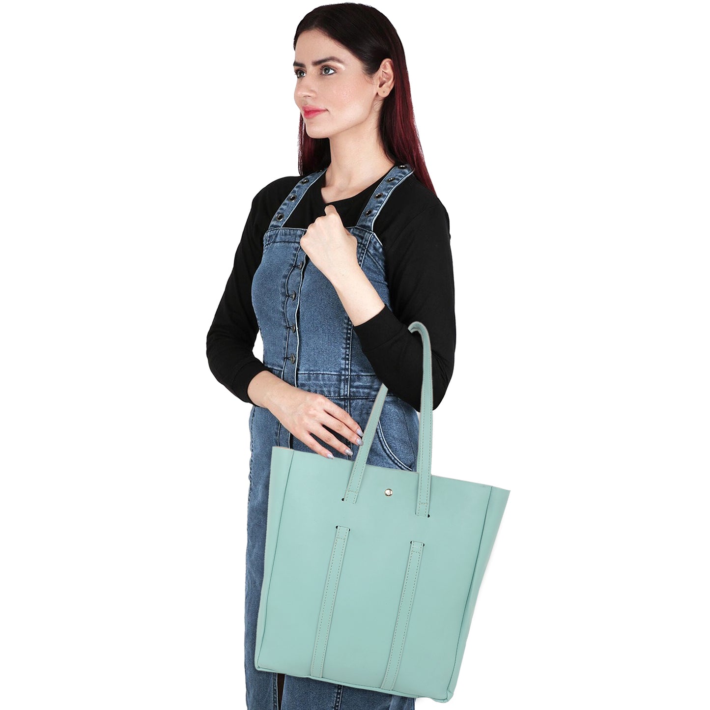 Aliza Stella Tote Bag with Double Shoulder Handle - Pista Green
