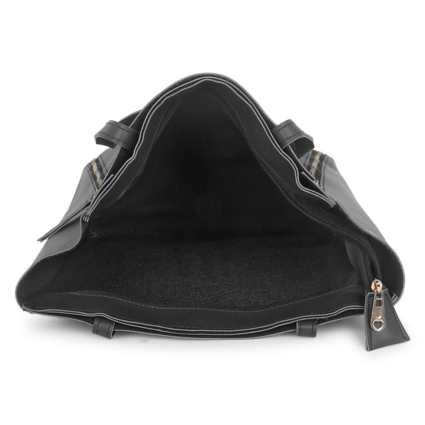 Astra Vegan Leather Large Tote Bag - Black