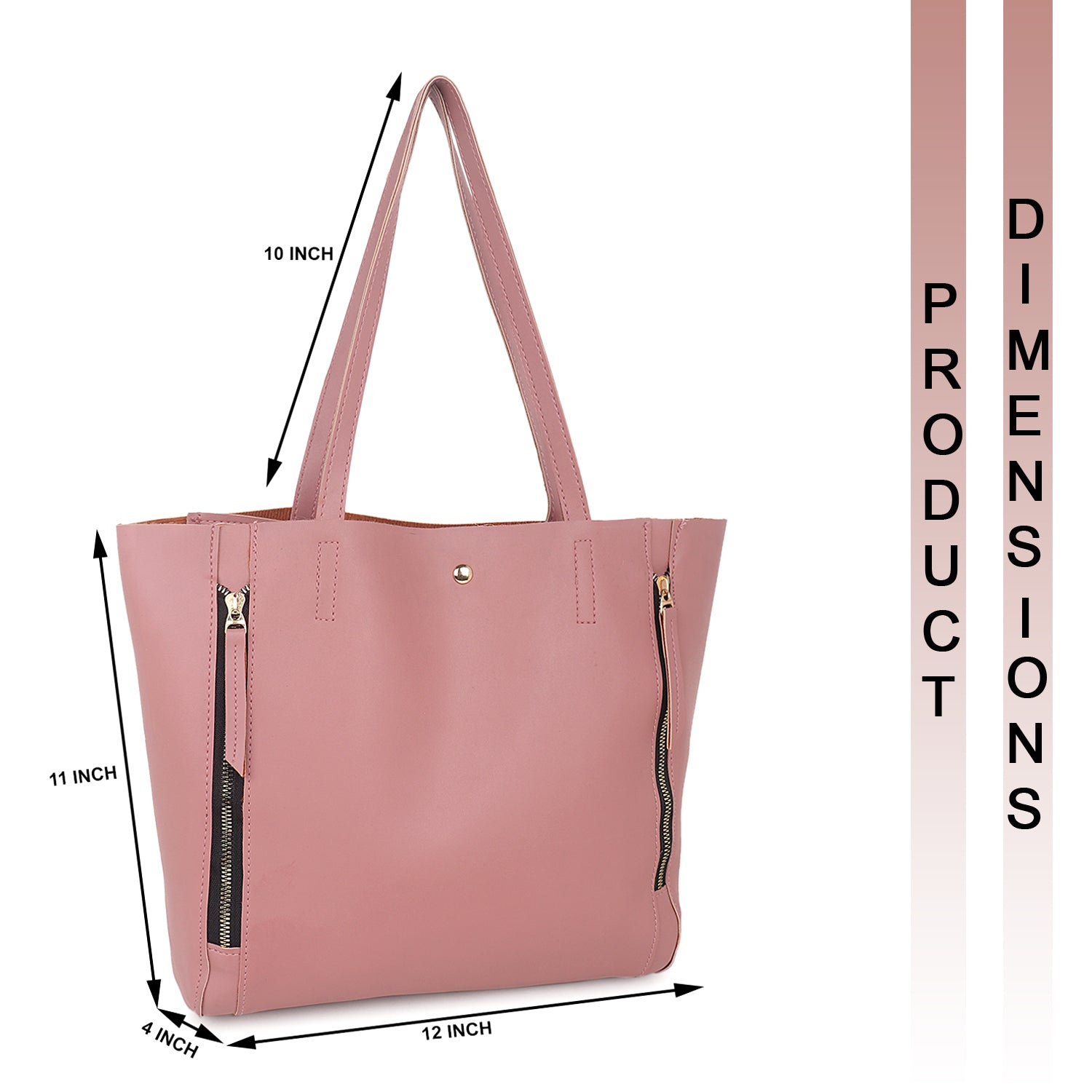 Astra Vegan Leather Large Tote Bag - Pink – Aliza Lifestyle